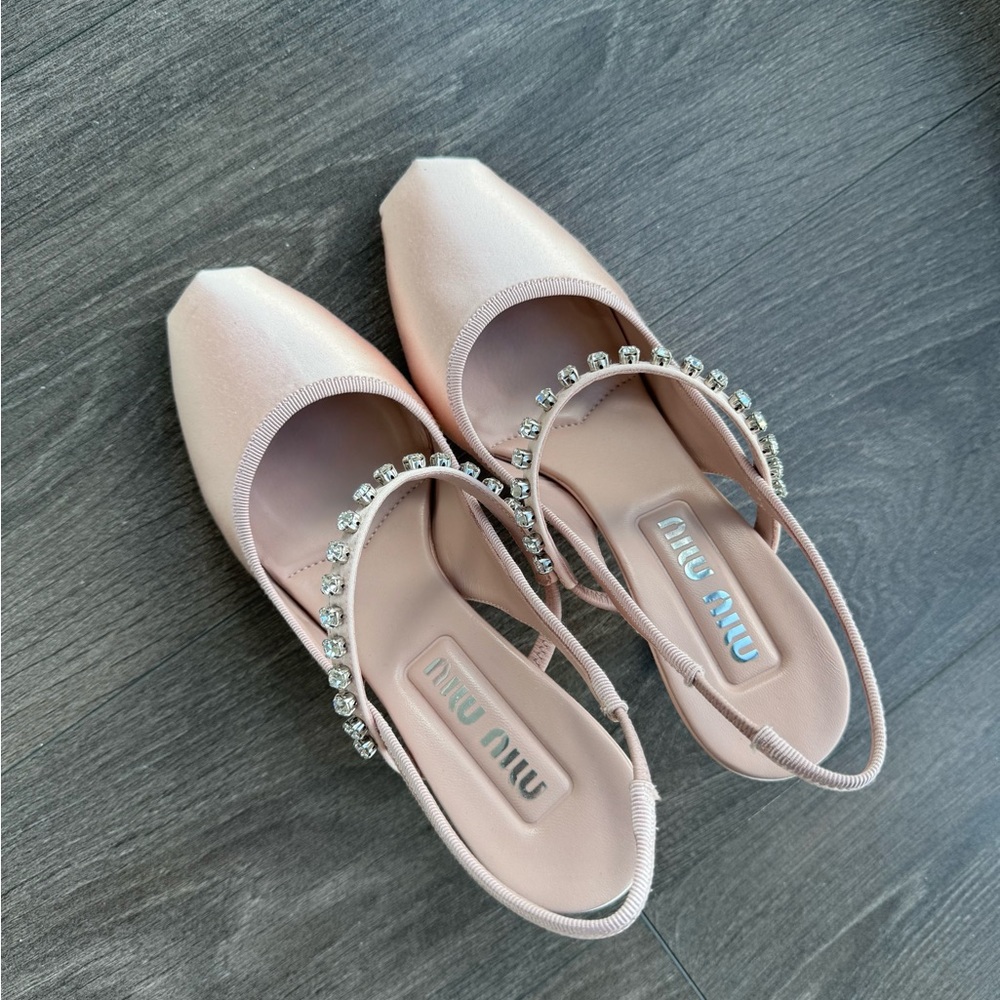 Miu Miu Pink Satin Pumps